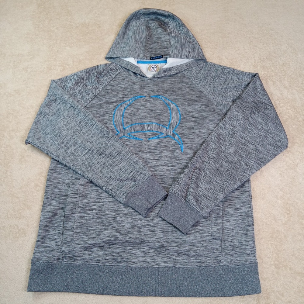 Cinch Long Sleeve Pullover Hoodie Pockets Men's Large Gray